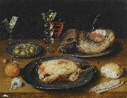 HEINTZ, Joseph the Elder Still Life of a Roast Chicken oil on canvas